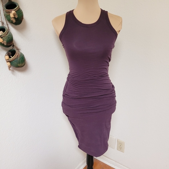 James Perse Dresses & Skirts - James Perse Burgandy Ruched Tank Dress